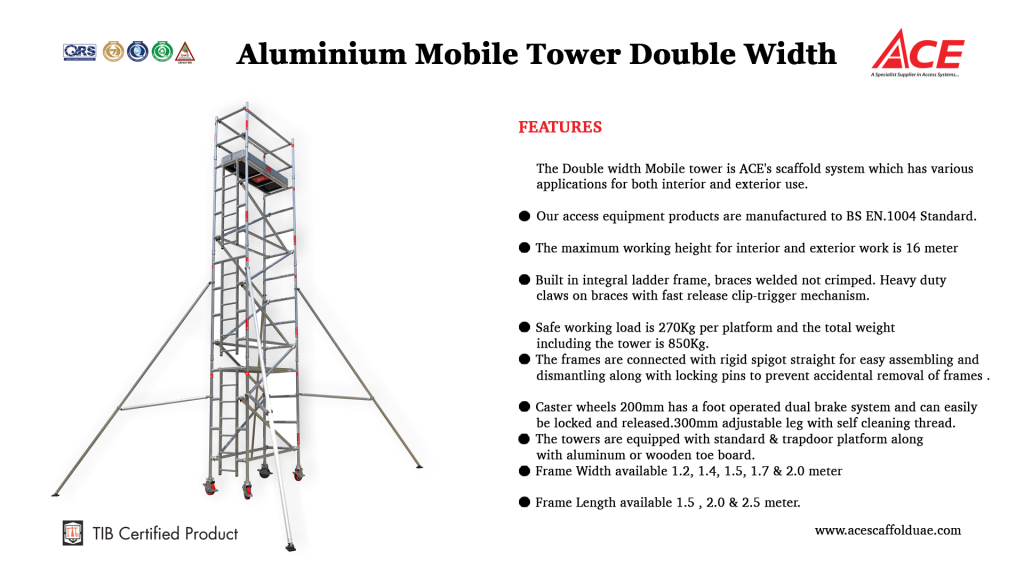 Aluminium Mobile Tower Double Width