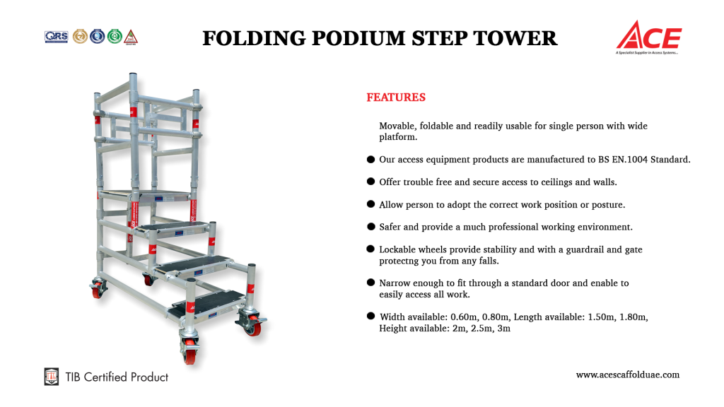 FOLDING PODIUM STEP TOWER